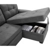 84" Reversible Sleeper Sectional Sofa with Pull-Out Bed & Storage Chaise, Tufted Back, Modern Compact Couch, Easy Assembly - 4 of 4