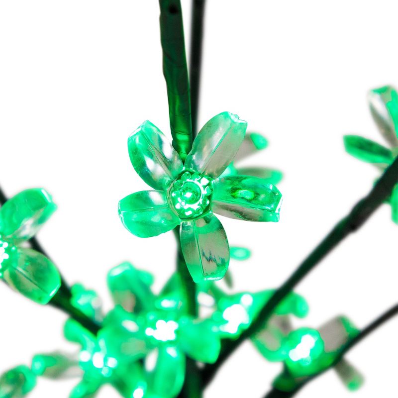 Northlight Set of 3 Pre-Lit Cherry Blossom Artificial Tree Branches 2.5' - Green LED Lights, 5 of 9