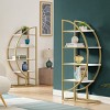 Modern 4-Tier Round Bookshelf with Metal Frame and Shelves,Freestanding Storage Shelf for Home Office or Living Room-Baofuwish - 3 of 4