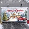 7x16 ft Christmas Garage Door Cover ,Outdoor Merry Christmas Backdrop Festive Holiday Garage Door Banner with Red Truck & Snowman - 4 of 4