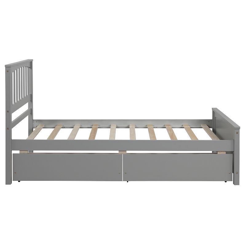 Twin Size Platform Bed Frame with Two Drawers-ModernLuxe, 5 of 9
