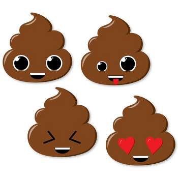 Big Dot of Happiness Party 'Til You're Pooped - DIY Shaped Poop Emoji Party Cut-Outs - 24 Count