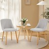 Dining Chairs Set of 2,300LBS Modern Fabric Kitchen Chairs,Comfy from Upholstered,Ergonomic Backrest,Oak Legs for Dining Room Bedroom - 2 of 4