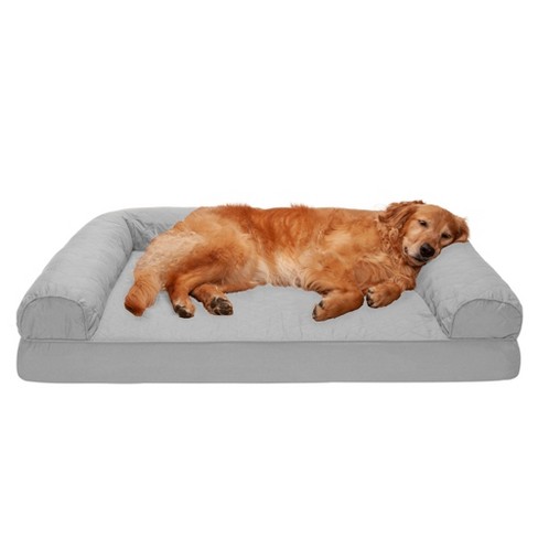 Furhaven Quilted Full Support Sofa Dog Bed - Jumbo, Silver Gray : Target