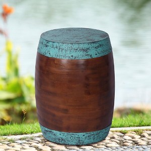 SPI Home Barrel Stool – 19.5" Tall Cast Aluminum Accent with Vintage Drum Shape for Indoor or Outdoor Seating - 1 of 4