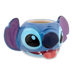 Silver Buffalo Disney Stitch 2oz Sculpted Ceramic Mini Cup / Shot Glass - 1 of 4