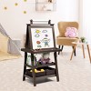 Safstar 3 in 1 Double-Sided Storage Art Easel w/ Paint Cups for Toddlers Writing Coffee - 3 of 4