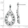 Black Bow Jewelry Blue & White Diamond Teardrop Heart Dangle Earrings in Sterling Silver - 4 of 4