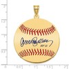 Black Bow Jewelry 14K Gold Plated Ryne Sandberg Signature LG Enamel Baseball Pendant - 4 of 4