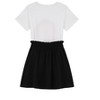 Girls 2pcs Cute Color Printed Short Sleeve Shirt and Elastic High Waist Bow A-line Skirt Sets - 2 of 4