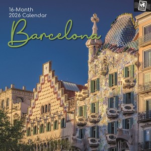The Gifted Stationery 2026 Square Wall Calendar, Barcelona, 16-Month Passport Theme, 180 Reminder Stickers (12x12 In) - 1 of 4