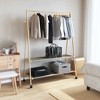 vidaXL Bamboo Coat Rack with Shelves and Wheels 132 x 45.5 x 155.5 cm - 2 of 4