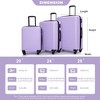 3 Piece Expandable Luggage Set,Hardshell Luggage Sets with Spinner Wheels & TSA Lock,Lightweight Carry on Suitcase Lavender - 4 of 4