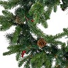 Sunnydaze 24" Diameter Indoor or Outdoor PVC Christmas Wreath with Pinecones and Berries - Traditional - 4 of 4