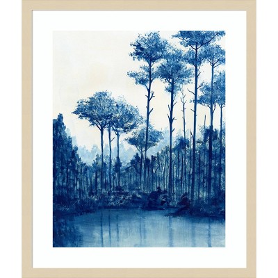 Liberty Blue Landscape I Framed Graphic Art Print in Natural Wood