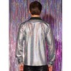 Lars Amadeus Men's Long Sleeves Button Down Nightclub Shiny Party Shirts - 3 of 4
