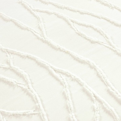 Soft White Jacquard Wave 3-Piece Duvet Cover Set