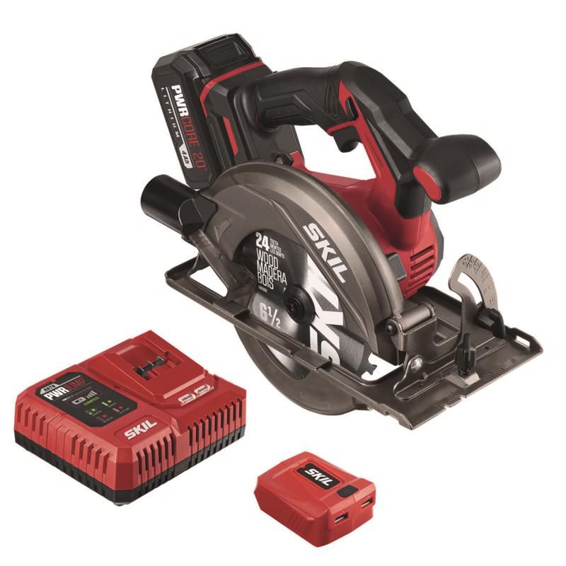 SKIL 20V PWRCORE 20 6-1/2 in. Cordless Brushless Circular Saw Kit (Battery & Charger), 1 of 2