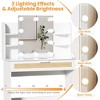 Vanity Desk Set Stool & Dressing Table with LED Lighting Mirror Drawer and Compartments Modern Wood Cosmetic Table Chest of Drawers - 3 of 4