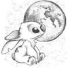 Girl's Lilo & Stitch Moon Sketch Stitch T-Shirt - 2 of 4