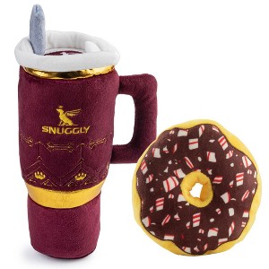 Snuggly Cup Holiday Red & Puppermint Donut | Christmas Dog Toys - 1 of 3