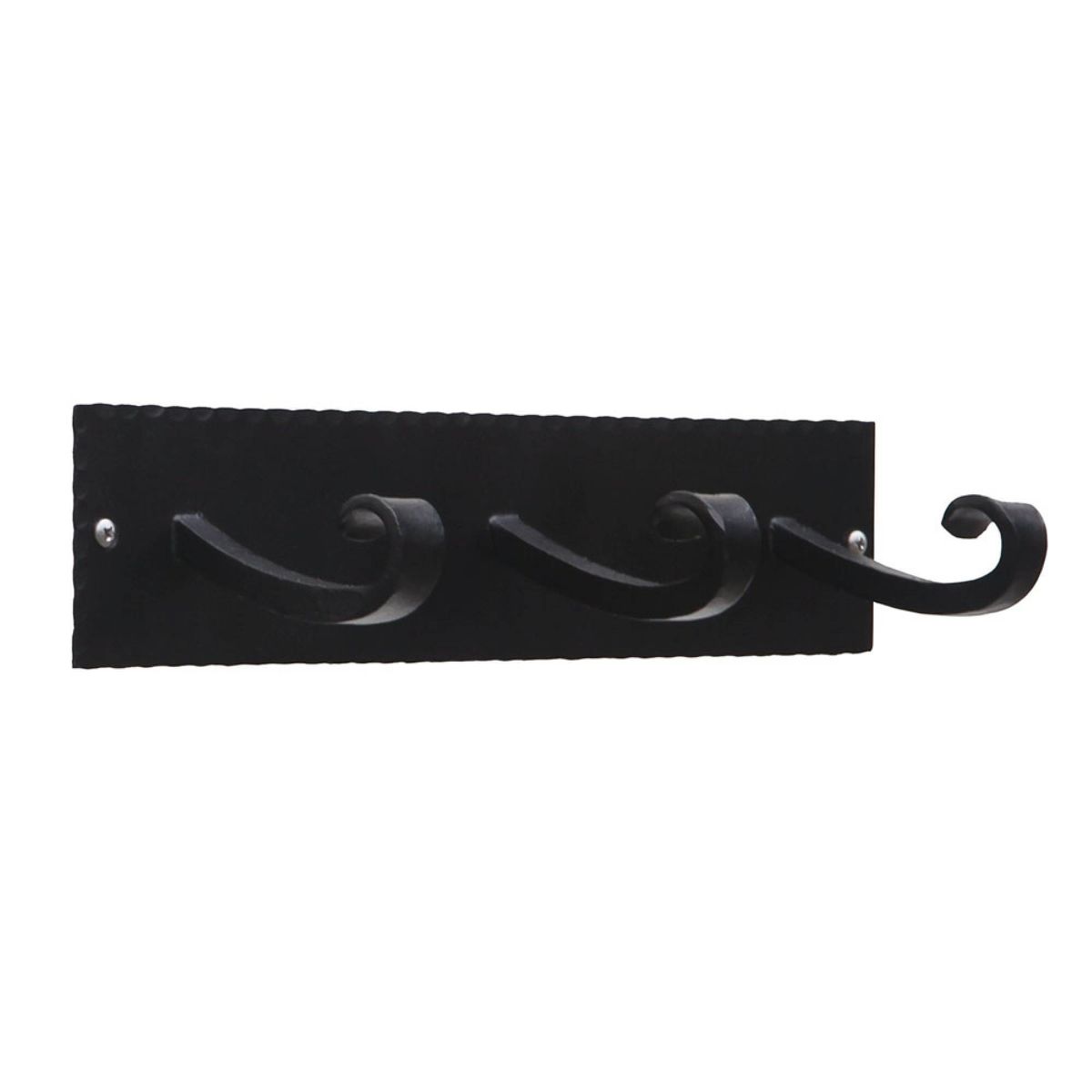 ACHLA Designs Iron Lodge Triple Hook Bracket and Multiple Hooks Black 12.25"x4.25"