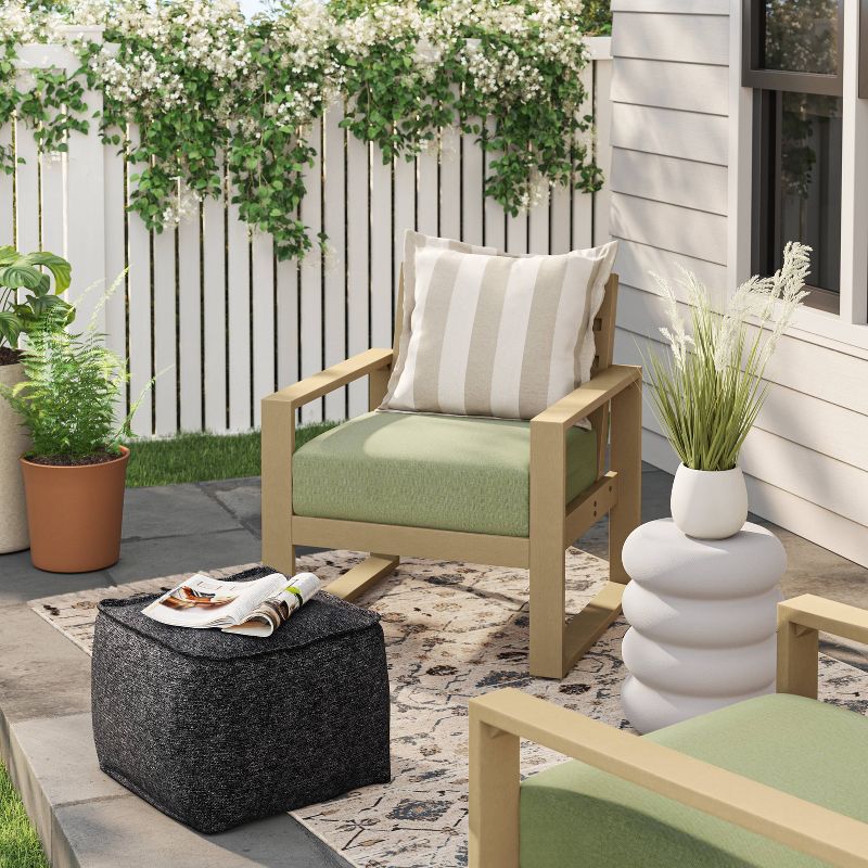 20"x15" Outdoor Patio Pouf Knit Olefin - Threshold™ , 3 of 7