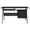 Weaving 2 Drawer Glass Top Computer Desk with Keyboard Tray Black - Coaster: 55" Office Workstation - 4 of 4
