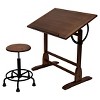 Retro Wood Stool - Rustic Oak: studio designs, Adjustable Counter & Bar Height, Hardwood Frame, Powder-Coated Finish - 4 of 4