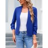 Clearlove Women's 3/4 Sleeve Cropped Blazer Lightweight Open Front Cardigan Jacket for Business Causal - 3 of 4