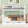 Grungis Twin Over Twin Loft Bed with Ladders and 2 Storage Drawers,Modern Bunk Bed Can Divided Into 2 Beds,Loft and Bunk Bed for Bedroom - 3 of 4