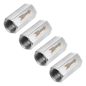Unique Bargains Nickel Plated Copper One Way Female Threaded Air Check Valve Silver Tone - 1 of 4