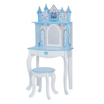 Fantasy Fields by Teamson Kids  Dreamland Castle Toy Vanity Set  White / Pink