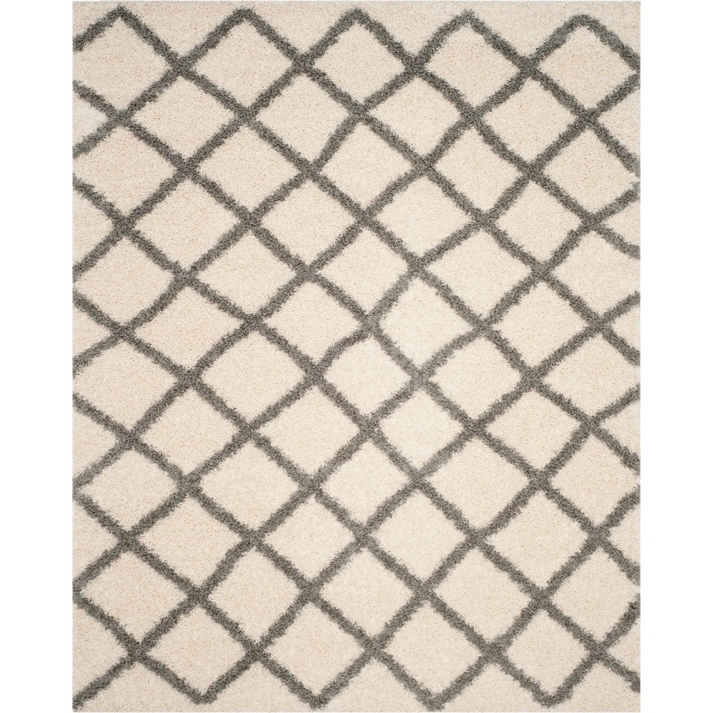 8'6inx12' Geometric Loomed Area Rug Ivory/Gray - Safavieh