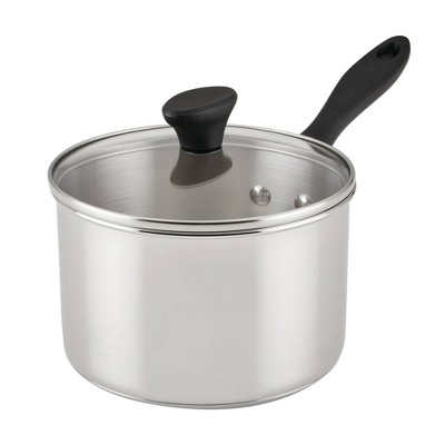 Farberware Reliance 3qt Stainless Steel Sauce Pan: Soup Pot with Lid, Dishwasher-Safe, Tempered Glass, Induction Compatible