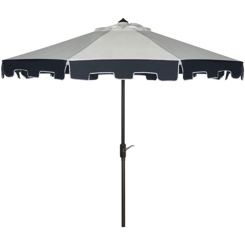 UV Resistant City Fashion 9Ft Auto Tilt Patio Outdoor Umbrella - Beige / Navy - Safavieh., 1 of 2
