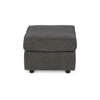 34'' Slate Gray Upholstered Rectangular Ottoman