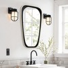 LuxenHome 30-Inch Tall Oblong Slim Black with Gold Iron Metal Frame Wall Mirror - 2 of 4