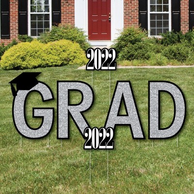 Big Dot of Happiness Silver Tassel Worth The Hassle - Grad Yard Sign Outdoor Lawn Decorations - 2022 Graduation Party Yard Signs - Grad