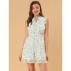 Allegra K Women's Summer Floral Ruffle Sleeveless Tie Neck Chiffon Flowy Mini Dress - 3 of 4