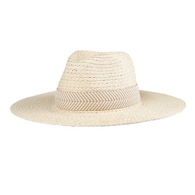 Levi's Women's Herringbone Band Wide Brim Straw Hat