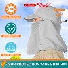 SUN CUBE Fishing Sun Hat with Neck Flap for Men UV Protection Cover Outdoor Bucket Cap with Face Covering for Hiking Running - 3 of 4