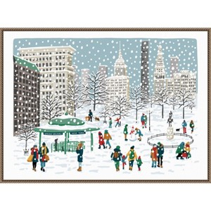 Amanti Art Union Square in Snow by Bex Morley Design Canvas Art Framed - 1 of 4