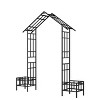 Chery Life Metal Garden Arch with Adjustable Width, Climbing Plants Support Rose Arch Outdoor Black - 2 of 4