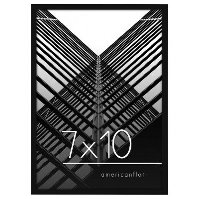 Americanflat 7x10 Picture Frame - Streamline Collection - Thin Border Photo Frame for Tabletop and Wall Display - Black