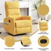 360° Swivel Manual Recliner Chair with Rocker,Fabric Recliner Chair for Living Room,Recliner Chair with Cushion Back and Square Arms-Coolbibila - 2 of 4
