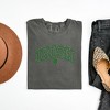 Simply Sage Market Women's Embroidered Irish Varsity Clover Short Sleeve Garment Dyed Tee - L - Pepper - 3 of 3