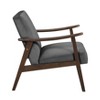 CAVINAS Velvet Accent Chair with Dark Walnut Finish,Mid-Century Upholstered Living Room Chairs,Reading Chairs for Living Room - 4 of 4
