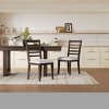 Solid Wood Farmhouse Dining Chairs Set of 2,Upholstered Ladder Back Armless Chairs for Kitchen & Dining Room–The Pop Home - 3 of 4