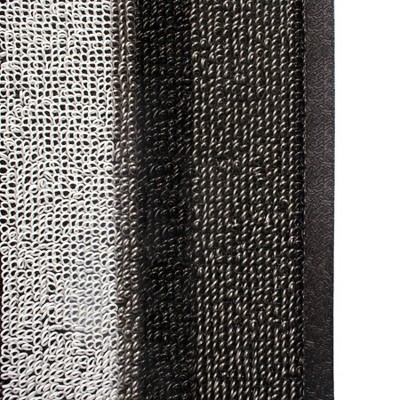 Gray and Black Striped Tufted Outdoor Doormat